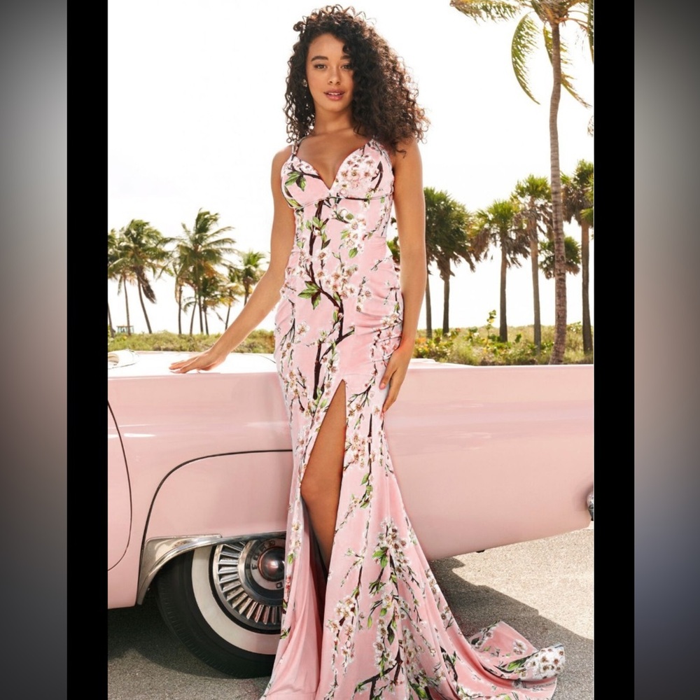 Sherri Hill Gold Embellished Backless Maxi Gown for Prom